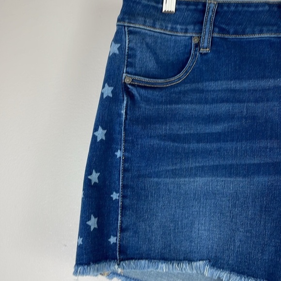 NWOT KanCan Jean Denim Shorts SZ 20 Stars 4th of July Stretch High Rise - Picture 2 of 10
